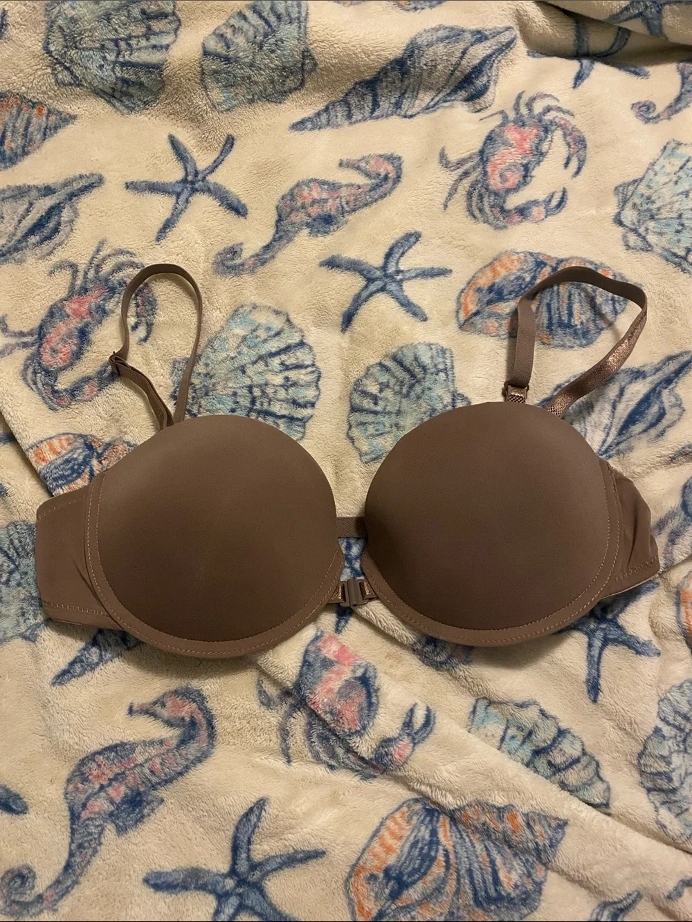 SHEIN Smooth Molded Bra in Taupe Brown